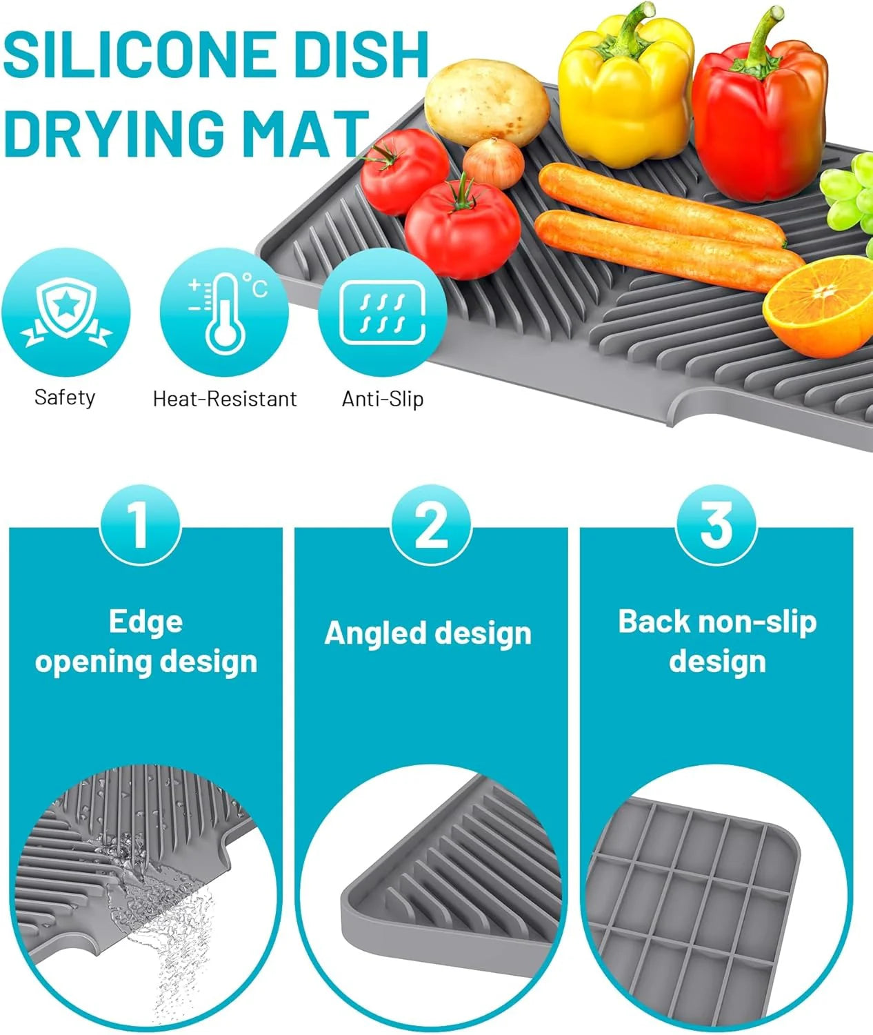 Kitchen Counter Dish Drying Mat