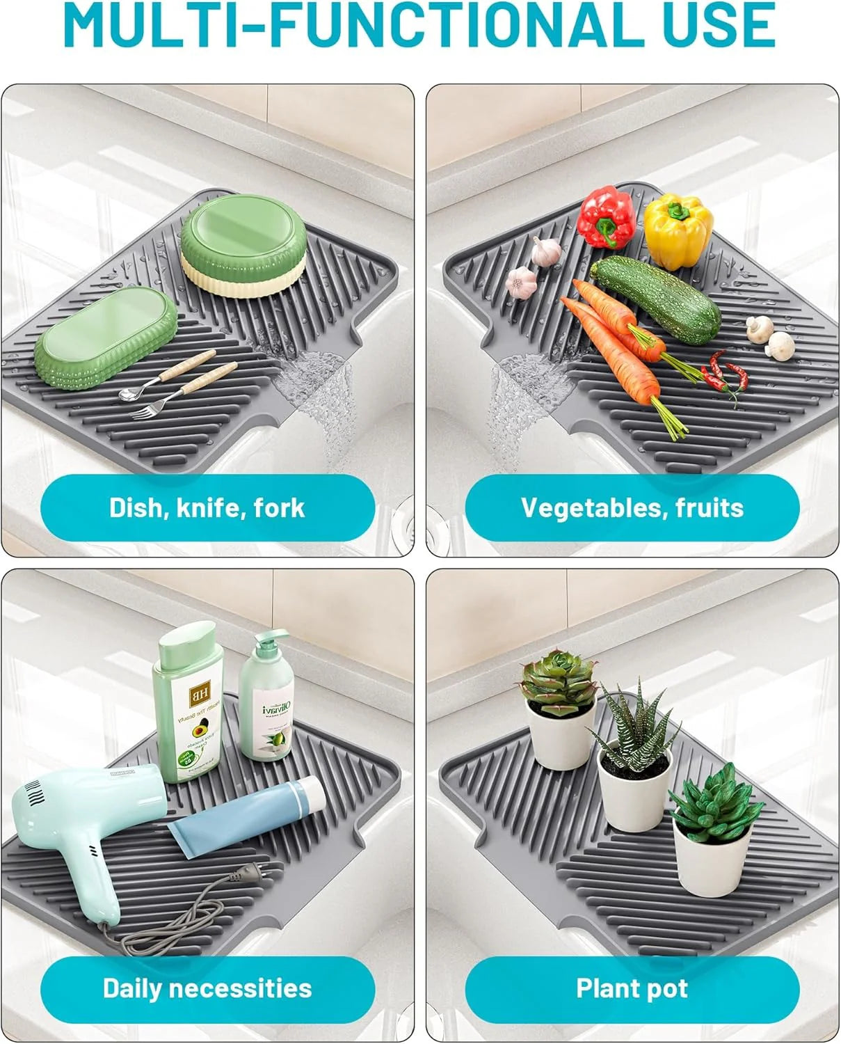 Kitchen Counter Dish Drying Mat